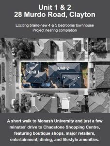New built Townhouse locate in Clayton Monash University